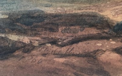 Lot 134 - Attributed to Peter de Wint (1784-1849) watercolour - wooded river landscape with cattle and figure, 22cm x 35cm, in glazed gilt frame