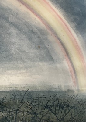 Lot 1166 - *Richard Bawden (1936-2024) signed coloured etching - 'The Rainbow', 1/60, 53cm x 41cm, in glazed frame