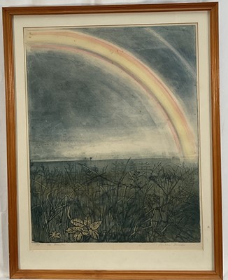 Lot 1166 - *Richard Bawden (1936-2024) signed coloured etching - 'The Rainbow', 1/60, 53cm x 41cm, in glazed frame
