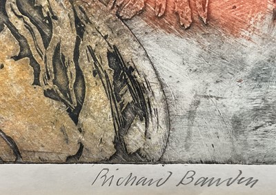 Lot 1165 - *Richard Bawden (1936-2024) signed coloured etching - Chrysanthemums, 24/40, 39cm x 34cm, in glazed frame