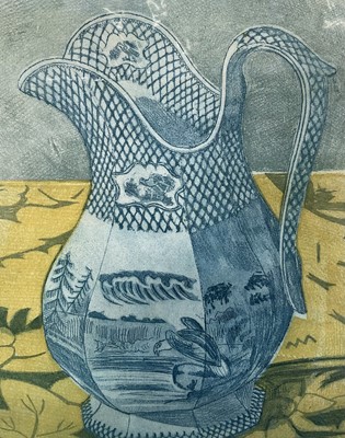Lot 1167 - *Richard Bawden (1936-2024) signed coloured etching - 'The Blue Jug', 8/85, unframed, 58cm x 51cm