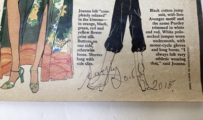 Lot 1457 - Sonya Todd (Contemporary), mixed media fashion drawing of Joanna Lumley