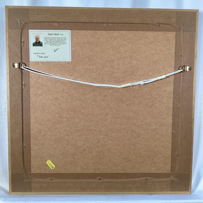 Lot 70 - Keith Nash, watercolour, Norfolk landscape entitled 'Fire Sky', signed, 25cm x 25cm, framed and glazed