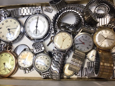 Lot 1009 - Collection of vintage and later wristwatches, pocket watches and watch straps