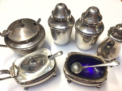 Lot 1020 - Group of silver condiments