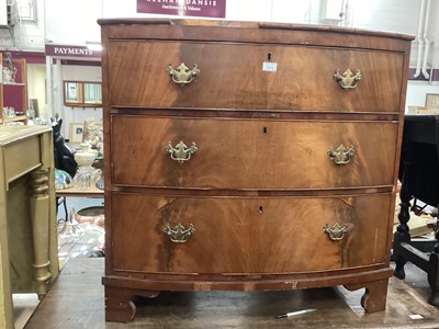 Lot 1378 - Regency mahogany three drawer bowfront chest