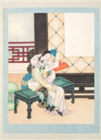 Lot 1021 - Fine 19th century Chinese album of erotic...