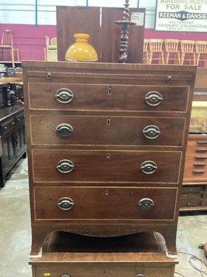 Lot 1225 - Regency small size bedside chest with brushing slide and four drawers