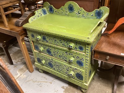 Lot 1344 - Painted pine bathroom chest of drawers/washstand