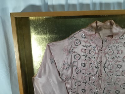 Lot 26 - Richard Drew, known as Zacron (British, 1943-2012) stage costume, embroidered shirt, in glazed frame