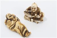 Lot 974 - 18th / 19th century Japanese carved ivory...