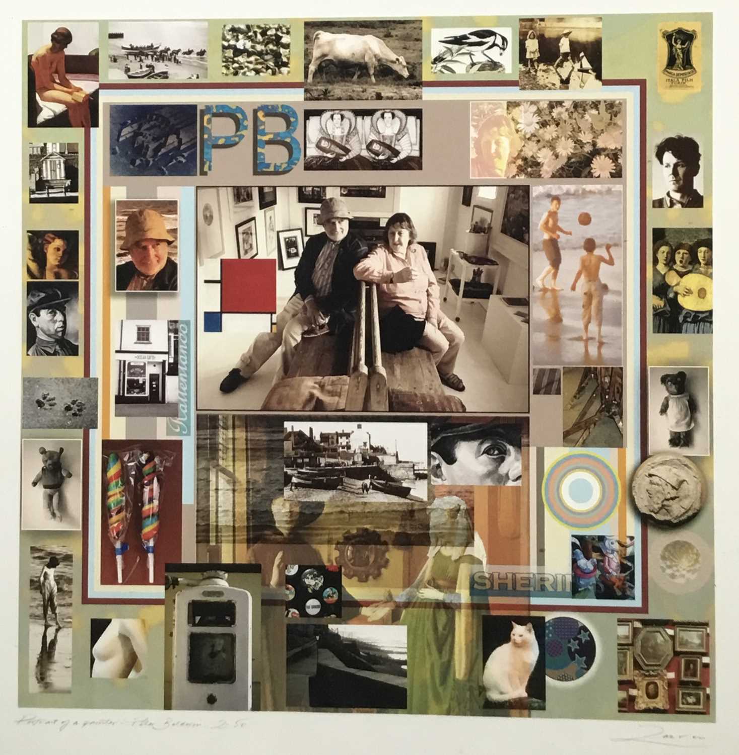 Lot 277 - Richard Drew, known as Zacron (British, 1943-2012) archival print - portrait of an artist - Peter Baldwin, signed, titled and numbered 2/50, image 57 x 57cm, glazed frame