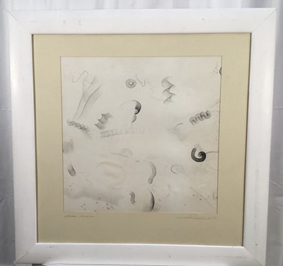 Lot 267 - Richard Drew, known as Zacron (British, 1943-2012) ink on paper - White space, 1968, signed titled and dated, 50 x 48cm, glazed frame