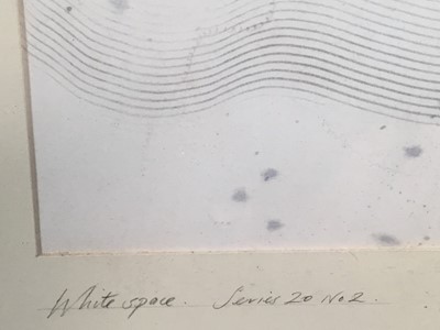 Lot 267 - Richard Drew, known as Zacron (British, 1943-2012) ink on paper - White space, 1968, signed titled and dated, 50 x 48cm, glazed frame