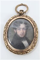 Lot 981 - English School, circa 1830, miniature portrait...