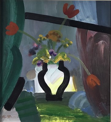 Lot 76 - John Burman (b.1936) oil on board - ‘Pot with Flowers’, signed, 40cm x 36cm, framed