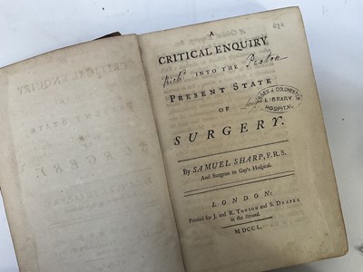 Lot 1676 - Medical books: Richard Mead - A Mechanical Account of Poisons in several Essays ...., fourth edition, Dublin 1736, 8vo, lacking binding