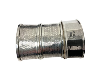 Lot 412 - Modernist silver napkin rings by Robert Edgar Stone, London 1932 and other items
