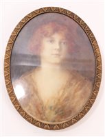 Lot 984 - Circa 1920s portrait miniature on ivory of a...