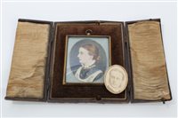 Lot 985 - Late 19th century miniature portrait...