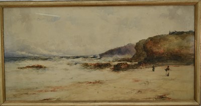 Lot 1336 - George Horton (1859-1950) pair of watercolours - Coastal views, signed and dated 1891, 49.5cm x 100cm, in glazed frames