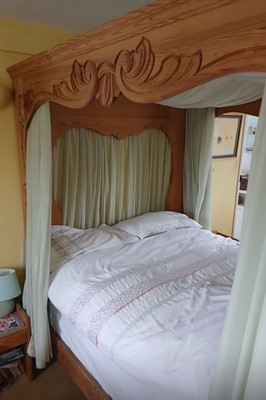 Lot 1367 - Modern Scandinavian pine four poster bed