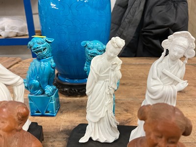 Lot 27 - Chinese turquoise glazed vase and similar ornaments