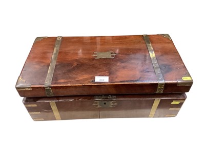 Lot 802 - 19th century mahogany and brass bound writing box