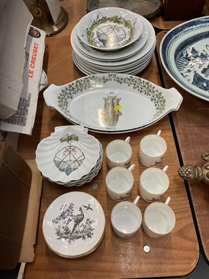 Lot 452 - Limoges porcelain fish service, and a Royal Worcester coffee set with Hancock print