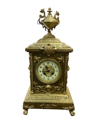 Lot 169 - Continental gilt mantel clock