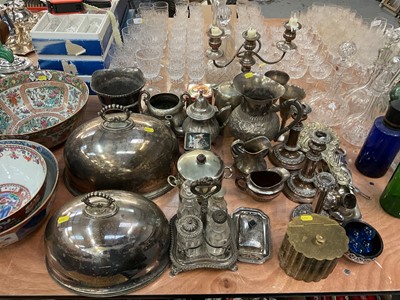 Lot 431 - Group of antique silver plate and metalware