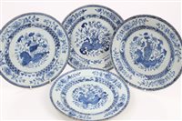 Lot 229 - Four 18th century Chinese export blue and...