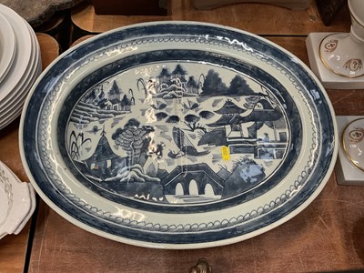 Lot 453 - Antique Chinese blue and white porcelain meat platter