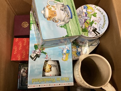 Lot 48 - Royal Doulton Lewis Carroll's character jugs and others, plus Alice in Wonderland ornaments (10 boxes)