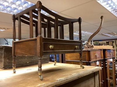 Lot 1262 - Mahogany Canterbury with single drawer