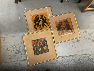 Lot 547 - 1960s school. Abstracts of musicians, three pictures, indistinctly signed and dated '66