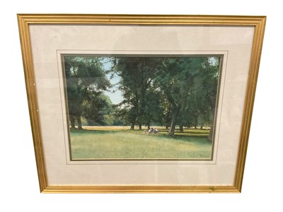 Lot 604 - Michael J Sanders, watercolour - Parkland scene