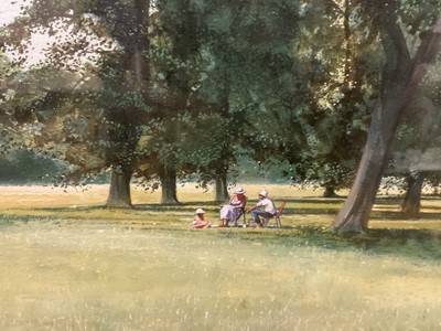 Lot 604 - Michael J Sanders, watercolour - Parkland scene