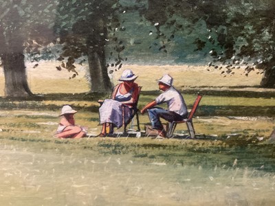 Lot 604 - Michael J Sanders, watercolour - Parkland scene
