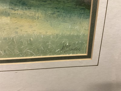 Lot 604 - Michael J Sanders, watercolour - Parkland scene