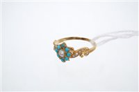 Lot 658 - Victorian turquoise and seed pearl...