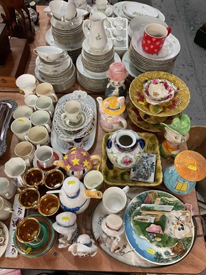 Lot 410 - Collection of royal commemorative mugs, Vienna style cups and saucers and assorted ceramics and ornaments