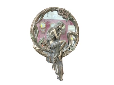 Lot 786 - Contemporary Art Nouveau style figural wall mirror.