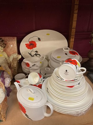 Lot 747 - Wedgwood bone china Susie Cooper design "Cornpoppy" pattern dinner and tea service