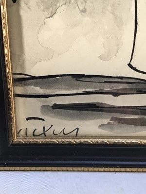 Lot 65 - Vicky (1913-1966) pen and wash cartoon - J. B. Priestley as old Father Time, signed, 37cm x 28cm