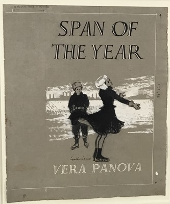 Lot 66 - Lynton Lamb (1907-1977) watercolour - Original artwork for the dust jacket of Vera Panova - 'Span of the Year', 28cm x 24cm, in glazed frame