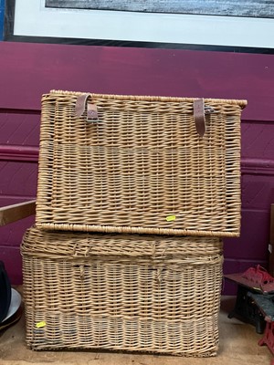 Lot 731 - Two wicker log baskets