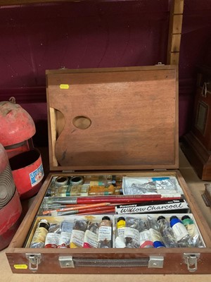 Lot 753 - 20th century artists paint box, with contents