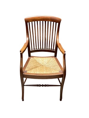 Lot 1235 - Set of five hardwood and caned chairs