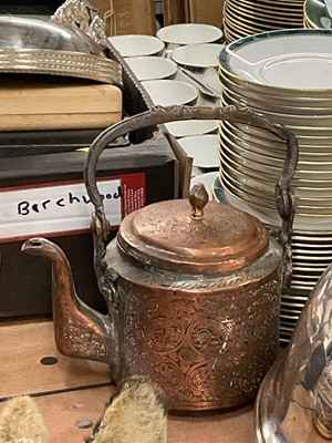 Lot 418 - 19th century eastern copper kettle